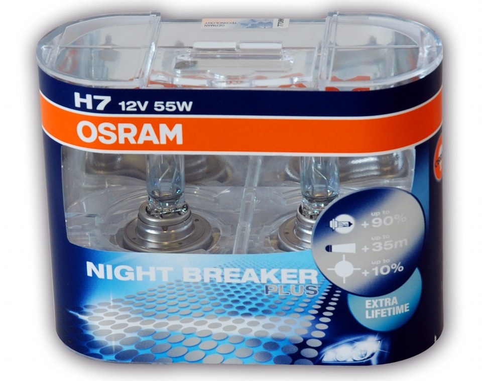 Osram Night Breaker Plus H7 в ближний свет — Nissan Qashqai (1G), 1,6 л,  2010 года, электроника