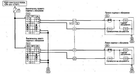 Ниссан Ноут схема подогрева сидений