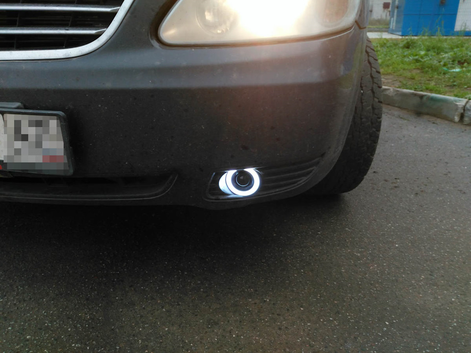 Светодиодные противотуманки + ДХО — SsangYong Rodius, 2,7 л, 2007 года ...