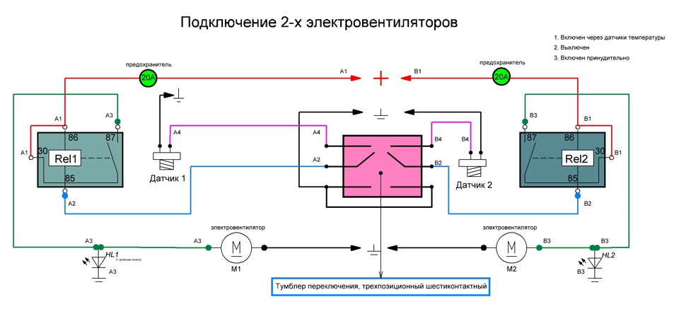 Схема включения вентилятора печки