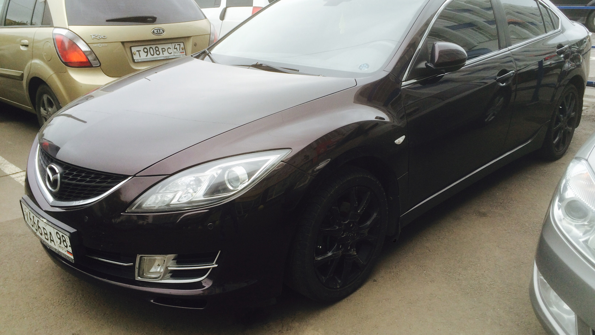 Mazda 6 (2G) GH 2.5 бензиновый 2008 | 2,5 мкп,тёмная вишня. на DRIVE2