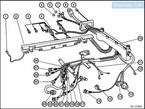 Электросхема BMW 5 E34 двигатель - Электросхемы автомобилей