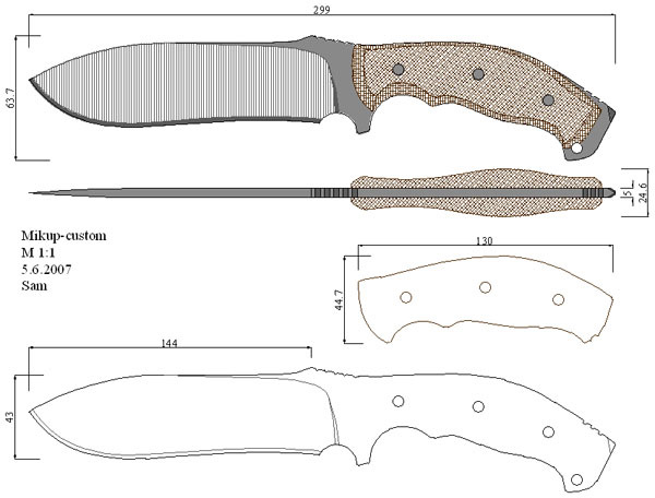 Тактические ножи чертежи с размерами