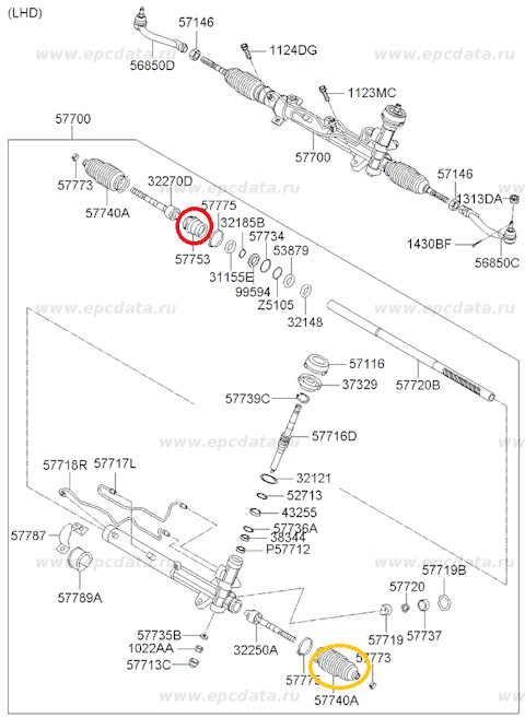 577532G000 ВТУЛКА РЕЕЧНОГО РУЛЕВОГО МЕХАНИЗМА KIA HYUNDAI | Запчасти на ...