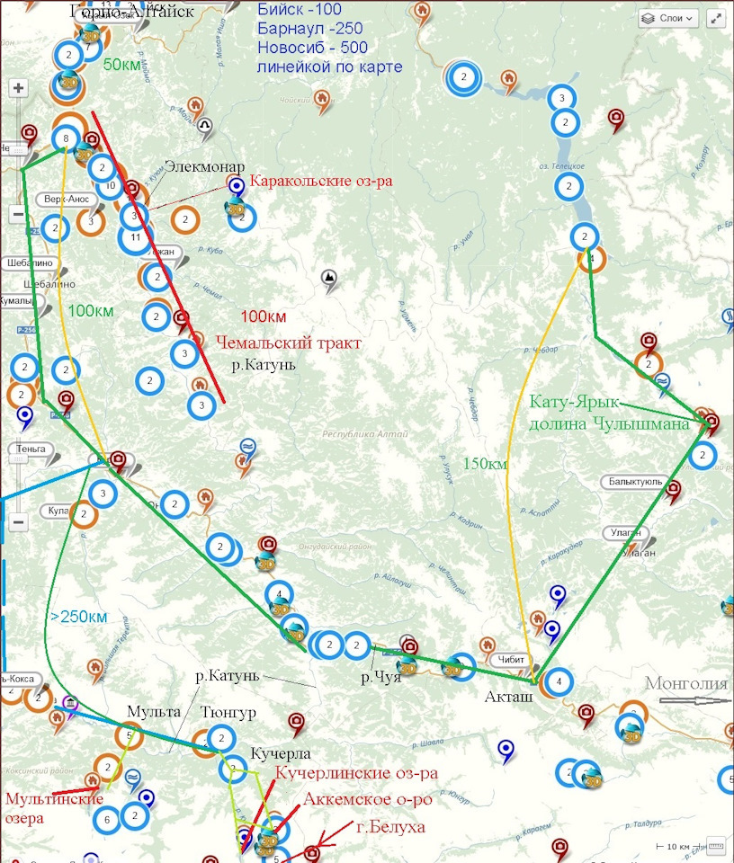 Карта от барнаула до бийска