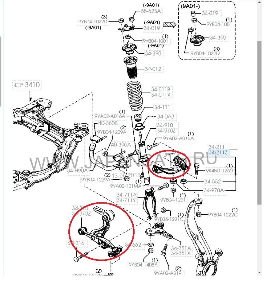 Передняя подвеска мазда 6 gg схема с названиями