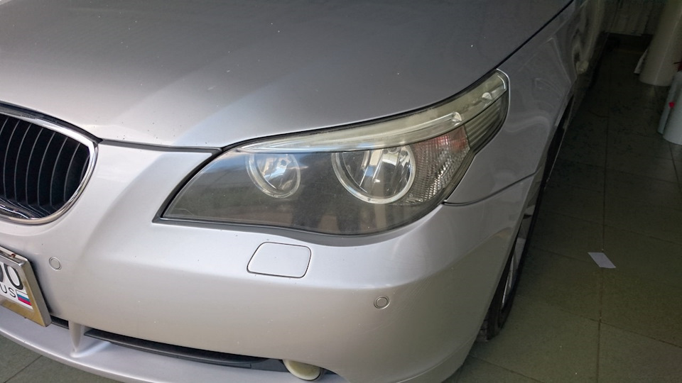Полировка фар, покрытие защитной пленкой. — BMW 5 series (E60), 2,2 л ...