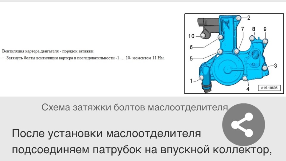 Схема затяжки маслоотделителя к4м