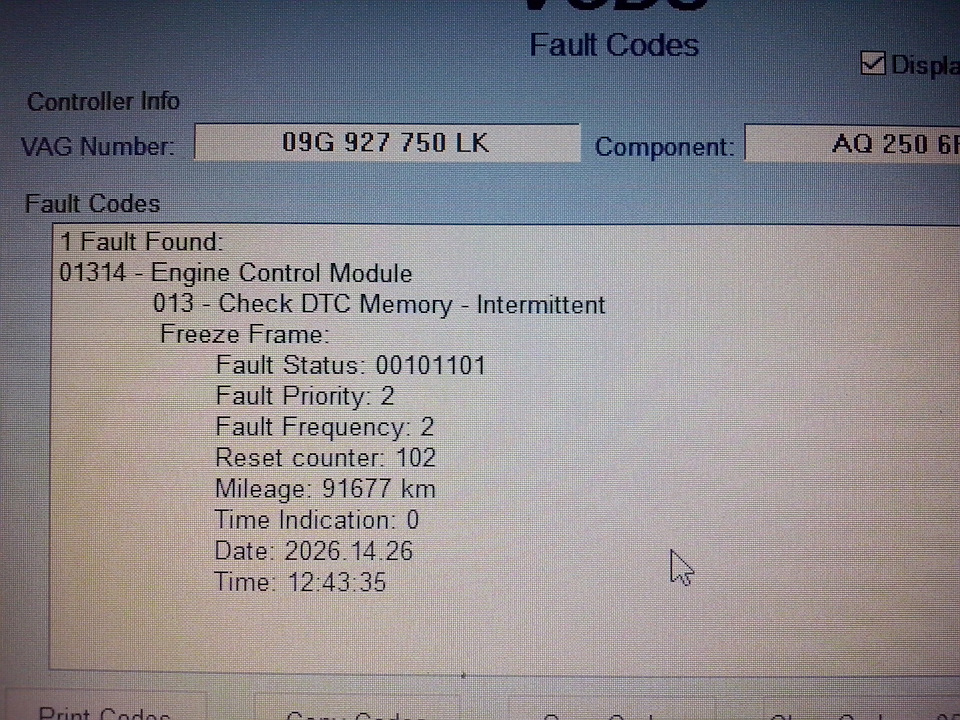 vag fault code 00096