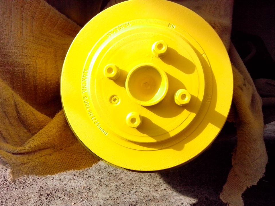 Покраска тормозных барабанов в желтый. — Opel Astra G, 1,4 л, 2005 года ...