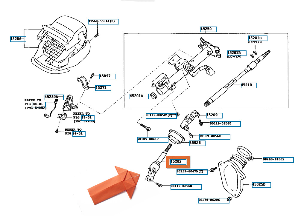 Рулевая колонка тойота камри 40 схема