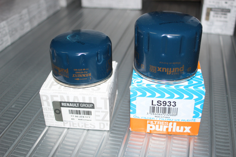 Фильтр Purflux LS933. Значительно больше, для Дизелей и бензиновых 2 литра. — Renault Fluence. Запчасти на фото: LS933, EL800, 7700274177, 286064