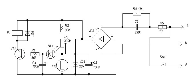 Принципиальная схема фотореле