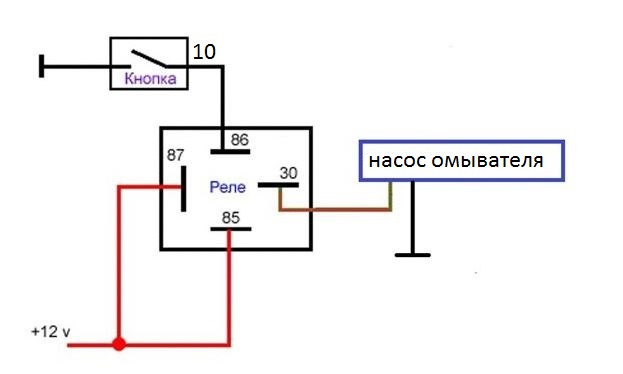 Автомобильное реле 12в схема подключения 4х