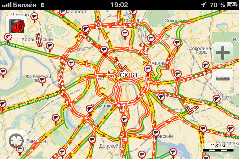Карта дорог москвы с пробками онлайн в реальном времени
