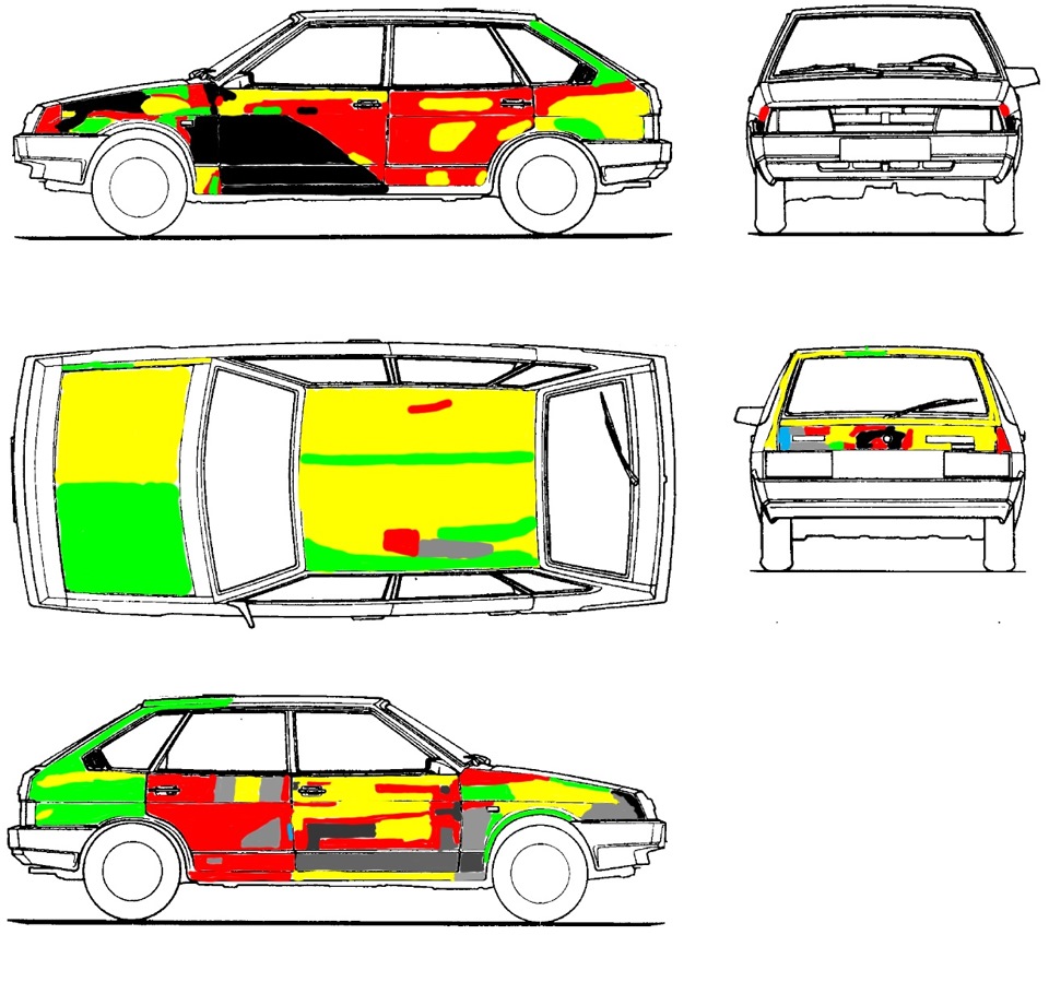 Толщина ЛКП — Lada 2109, 1,5 л, 1996 года | кузовной ремонт | DRIVE2