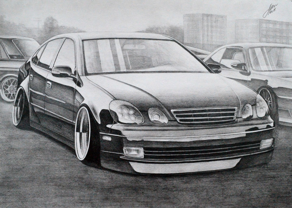 Рисунок 300. Тойота аристо 160. Lexus gs300 drawing. Тойота аристо рисунок. Рисунок Лексус и Тойота.