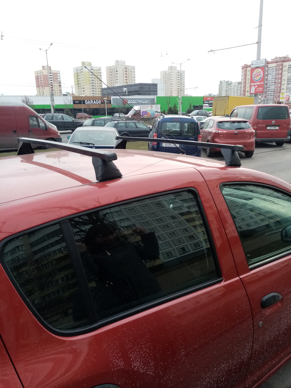 Дуги багажника на крышу. — Renault Sandero 2G, 1,6 л, 2017 года ...