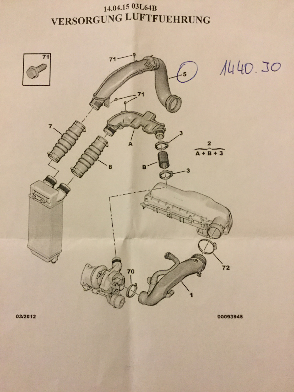 Автосервис Пежо в Австрии, замена 1440J0 — Peugeot 508 (1G), 1,6 л ...