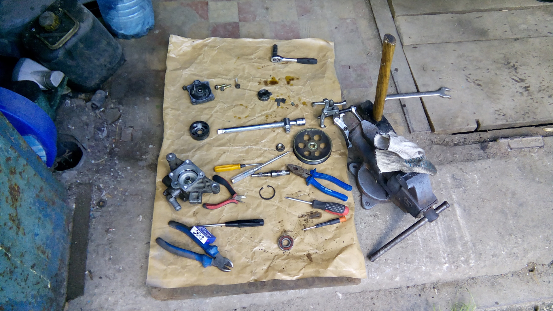 Замена подшипника в насосе гидроусилителя. — Honda HR-V (1G), 1,6 л ...