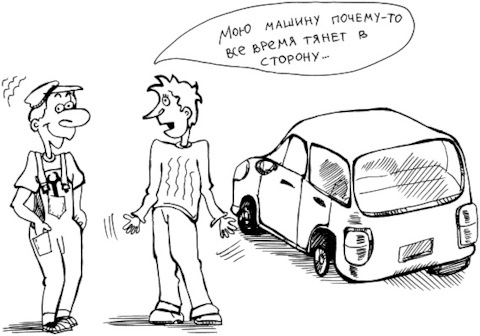 К земле тянет прикол. Спекулировать это. Потому тащить. Почему предмет легче катить, чем тащить?. Увод машины в сторону.