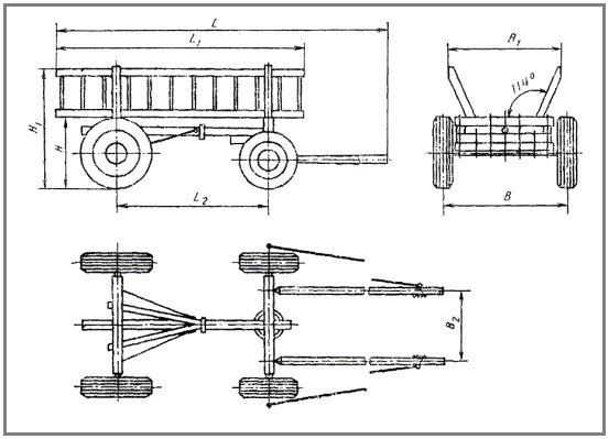 Размеры самодельный телеги для минитрактора