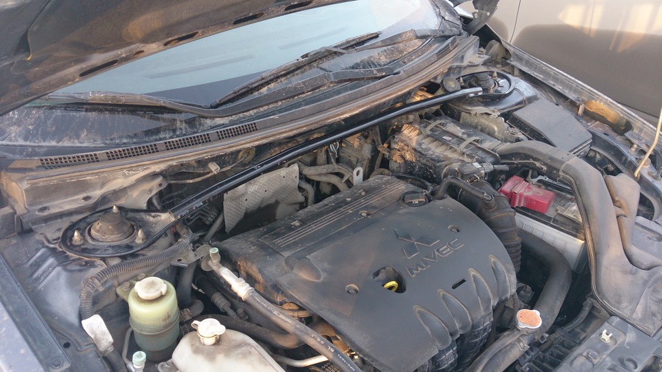 Установка распорки на передние стойки.Часть 2! — Mitsubishi Lancer X, 1 ...