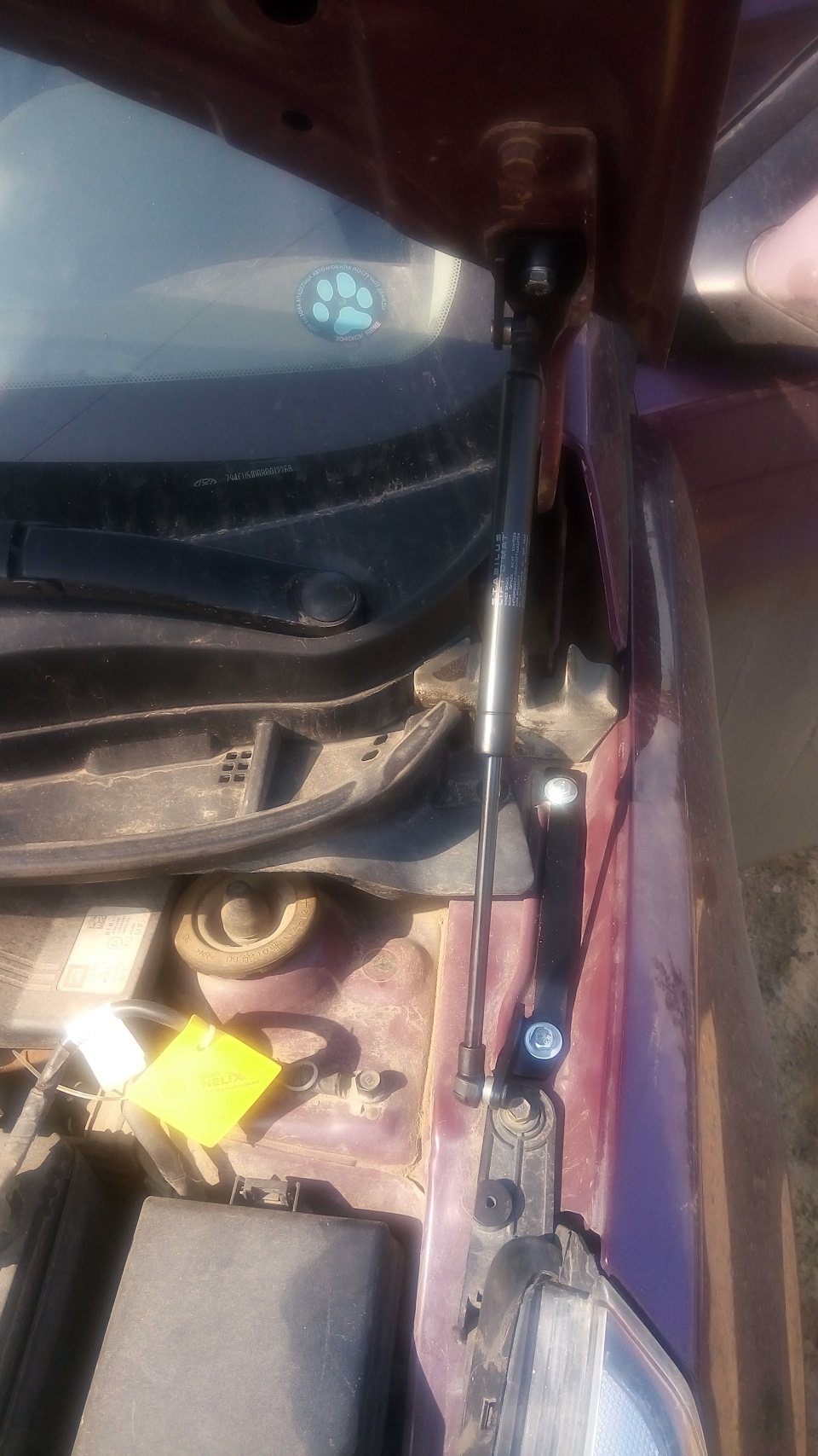 Упоры переднего капота — Hyundai Solaris Hatchback, 1,6 л, 2011 года ...