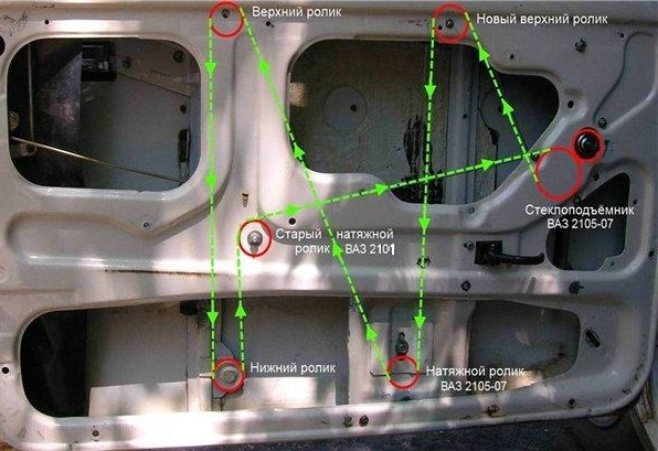 Как поменять стеклоподъемник. Ролик крепление стеклоподъемника ВАЗ 2107. Тросик стеклоподъемника ВАЗ 2107. ВАЗ 2107 стеклоподъёмник левой передней двери. Тросик стеклоподъемника ВАЗ 2105.
