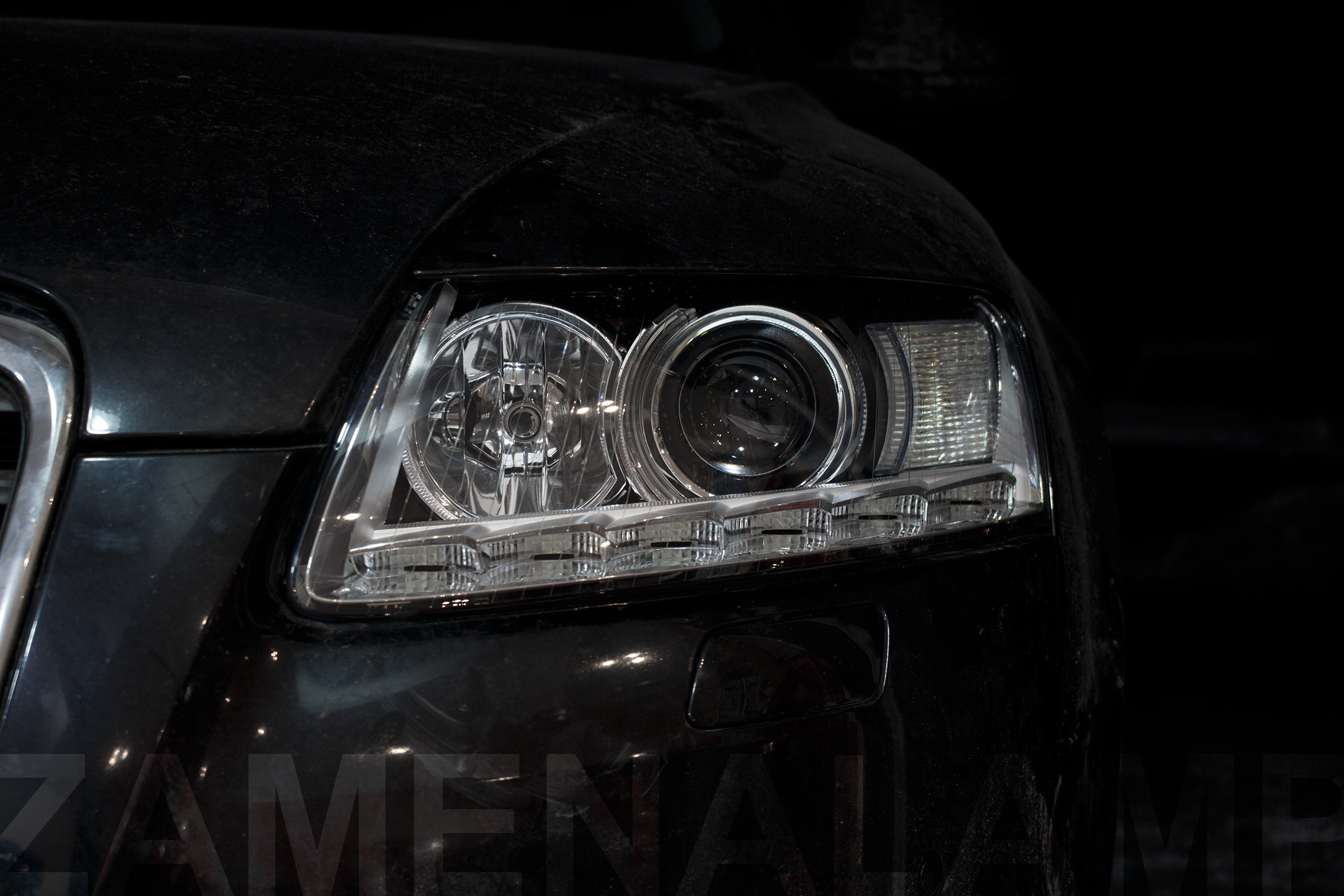 AUDI A6 C6 замена штатных линз на биксеноновые 3.0 дюйма — ZAMENALAMP ...