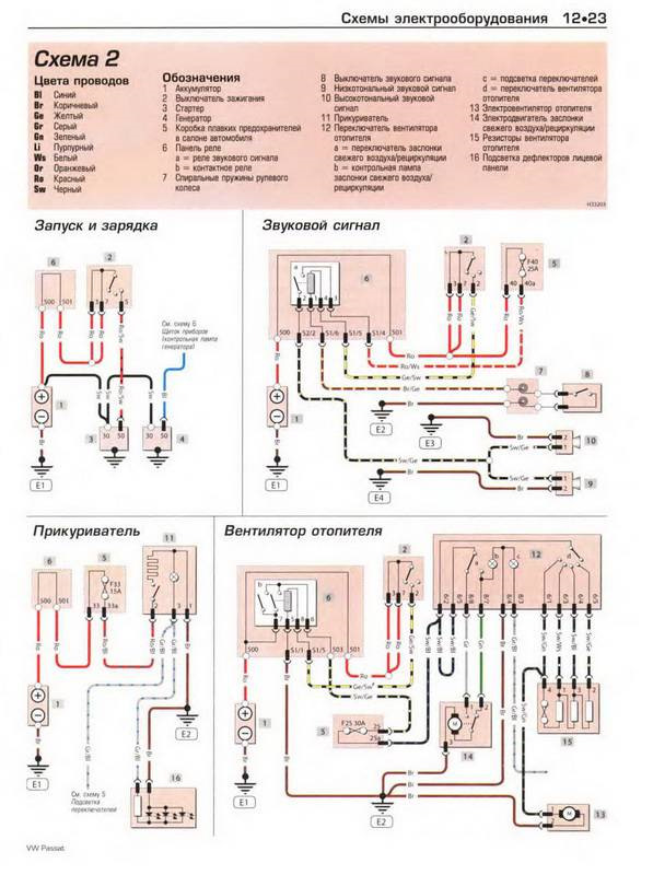 Схема электропроводки фольксваген пассат б6