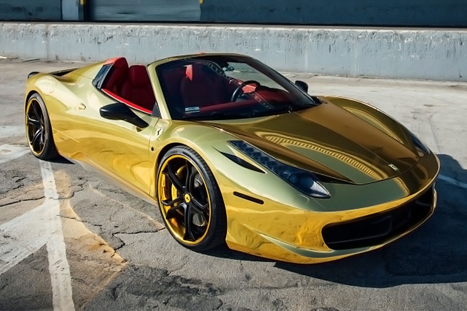 Ferrari 458 Spider Gold