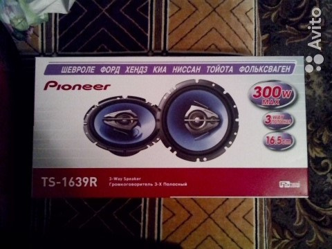 новые колонки назад Pioneer TS-1639R. — Renault Logan (1G), 1,6 л, 2011 ...