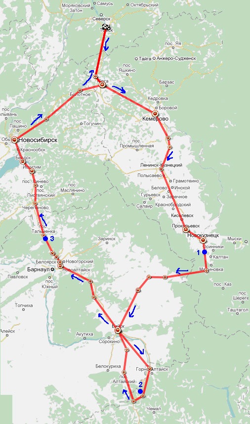 Трасса кемерово барнаул карта