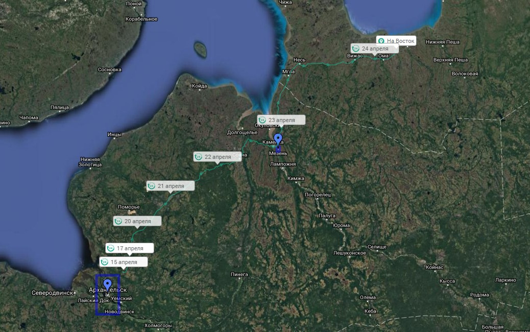 Спутниковая карта мезенского района в реальном времени