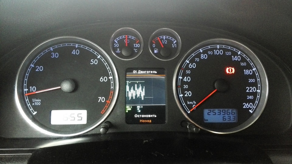 график по отмеченным показаниям — Volkswagen Passat B5