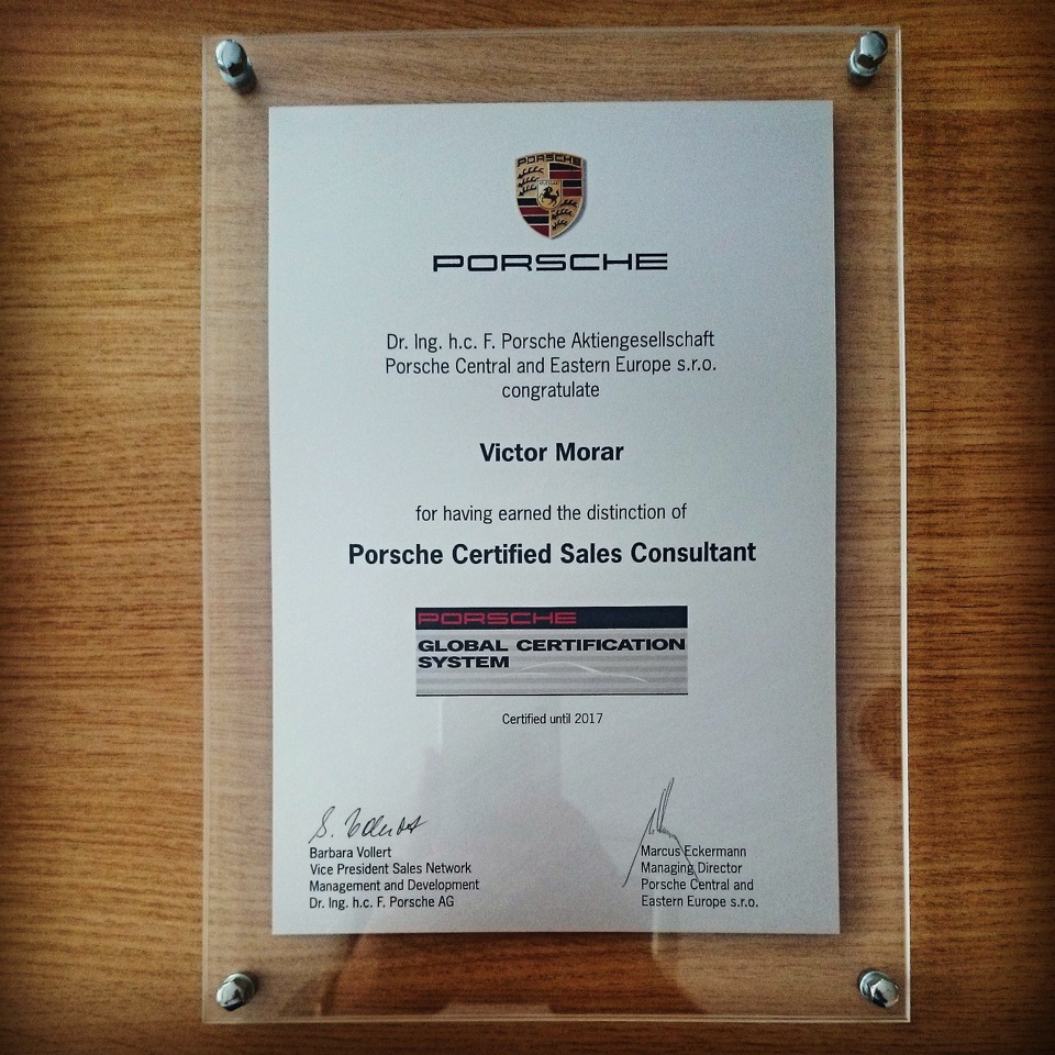Porsche Certified Sales Consultant — DRIVE2