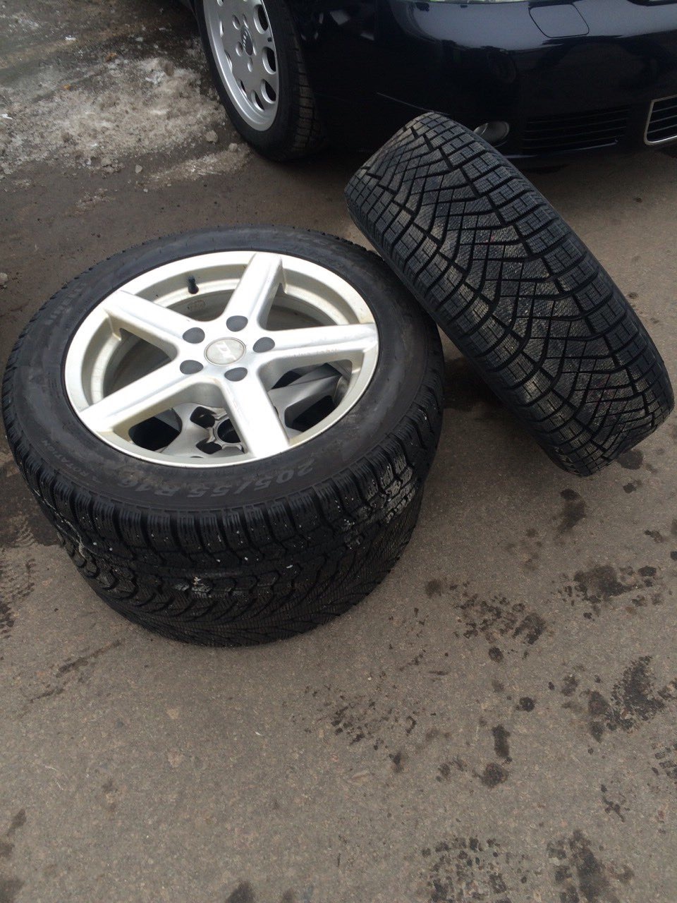 Покупка и установка дисков и резины — Volkswagen Passat B6, 2 л, 2006 ...