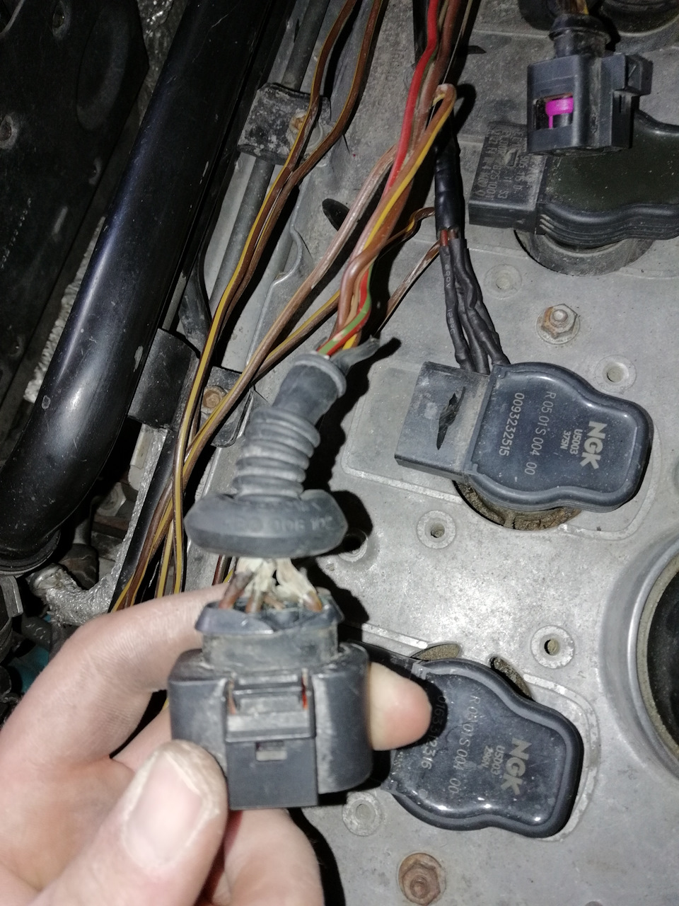 Ремонт проводки катушек замена вилок — Audi A4 (B6), 1,8 л, 2004 года ...