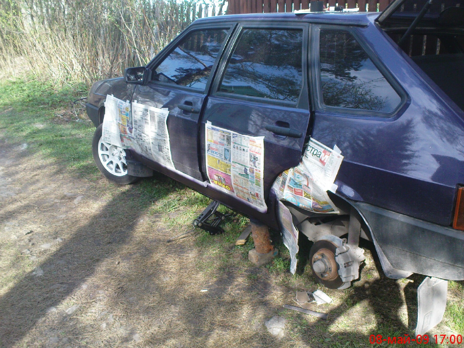 Покраска порогов в цвет. Защитная полоса на кромку капота. — Lada 21093,  1,7 л, 2001 года | наблюдение | DRIVE2