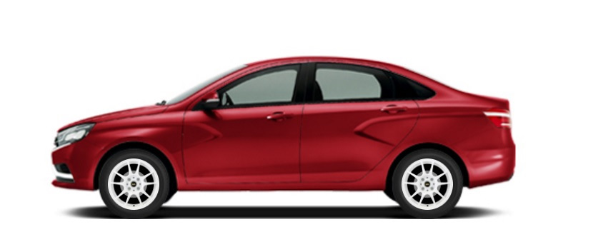 Белые диски на красную Весту — Lada Vesta (1G), 1,6 л, 2016 года ...