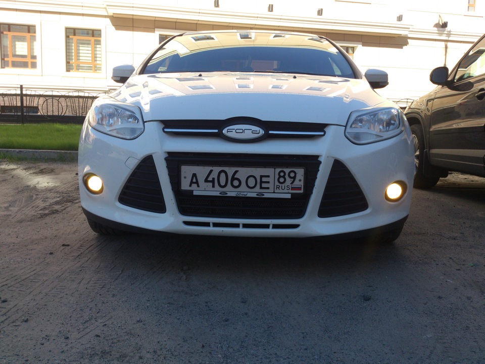желтые лампы в ПТФ — Ford Focus Sedan III, 1,6 л, 2012 года ...