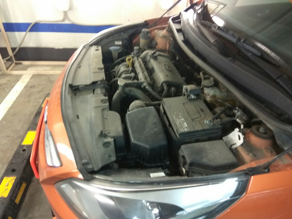 Первая паровая мойка двигателя — Hyundai Solaris, 1,6 л, 2015 года ...