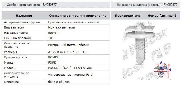 a87879ds 960 6q0868243 клипса обшивки двери для ford