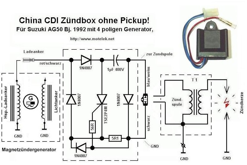 Схема cdi зажигания скутера