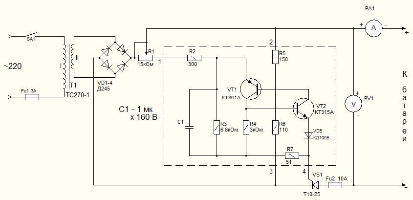 Схема защиты ЗУ от короткого замыкания и переполюсовки на полевом транзисторе