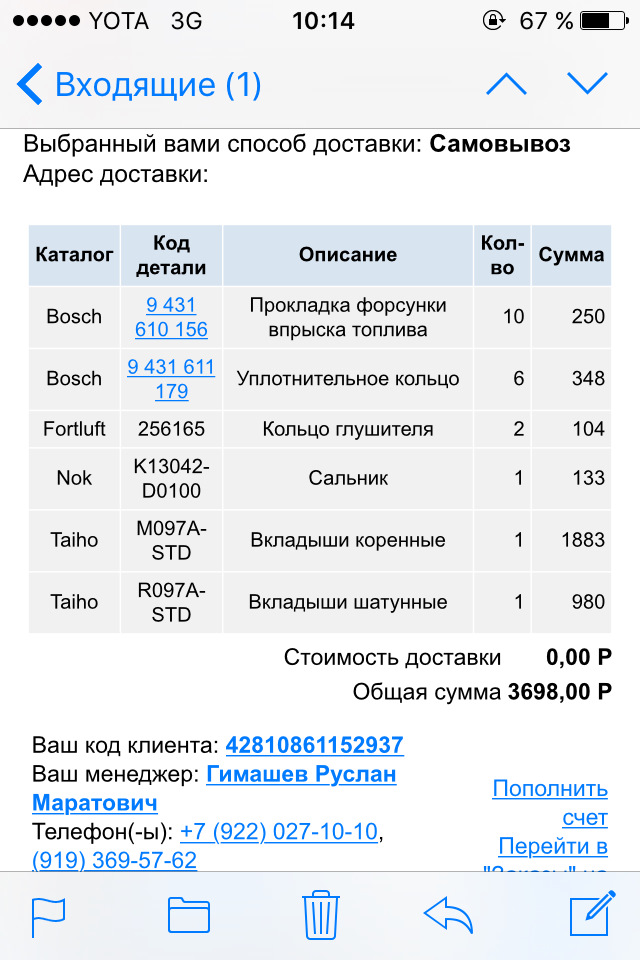 M097A ВКЛАДЫШИ КОМПЛЕКТ TAIHO | Запчасти на DRIVE2