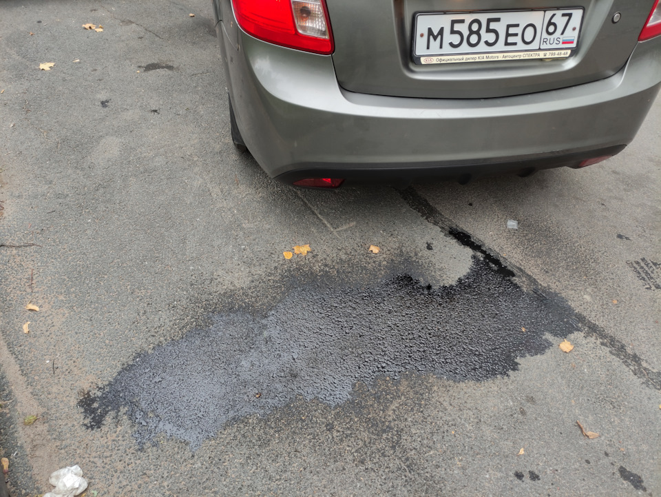 Утечка бензина. Разлитое топливо на улице. Лужа бензина Приора.