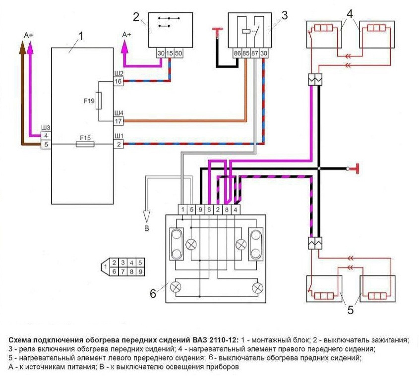 Подогрев сидений нива схема. Подогрев сидений ВАЗ 2110 схема штатный. Схема блока подогрева сидений 2110. Схема подключения штатного обогрева сидений ВАЗ 2110. Блок обогрева сидений ВАЗ 2110.