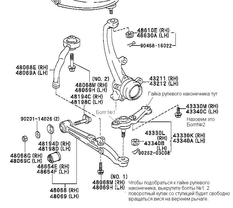 Схема подвески toyota mark 2 90